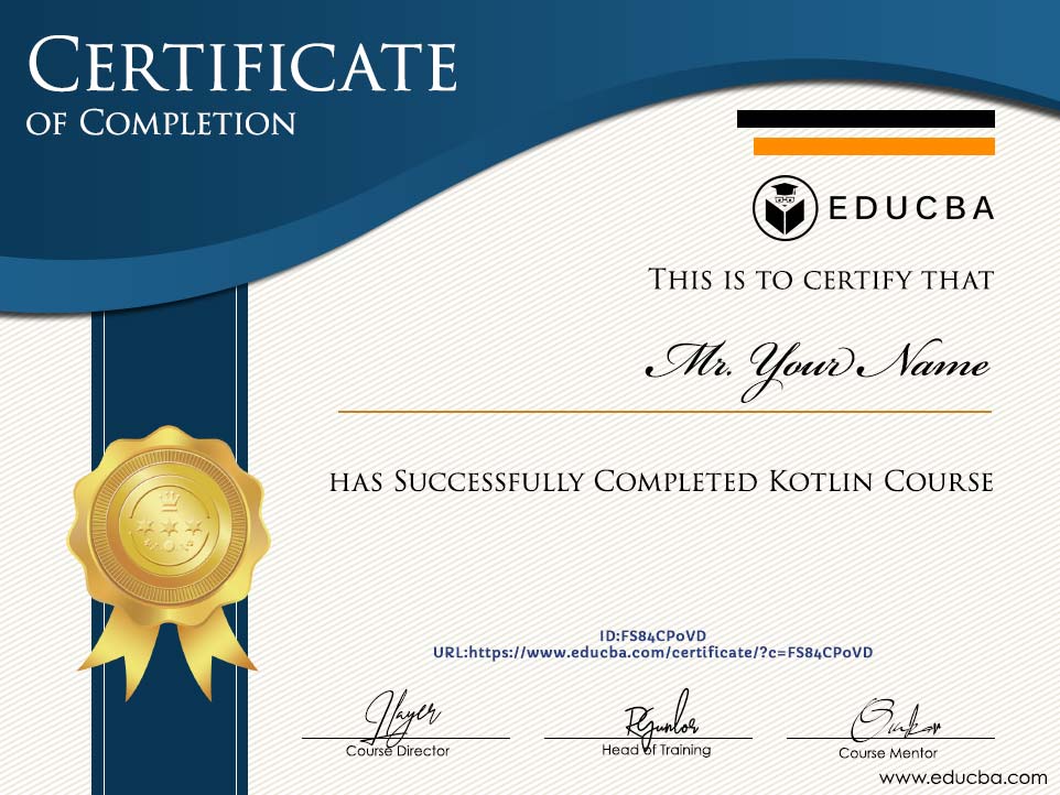 Kotlin Course Certificate